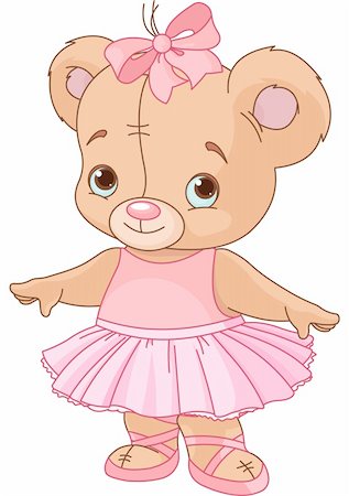Very cute Teddy Bear Ballerina Stock Photo - Budget Royalty-Free & Subscription, Code: 400-06179932