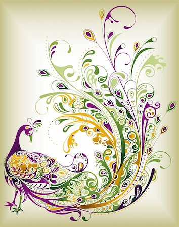 Illustration of abstract design peacock. Photographie de stock - Aubaine LD & Abonnement, Code: 400-06170463