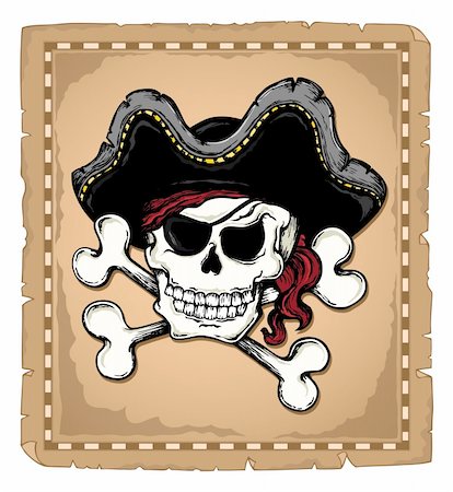 simsearch:400-04272687,k - Vintage pirate skull theme 2 - vector illustration. Stockbilder - Microstock & Abonnement, Bildnummer: 400-06170563