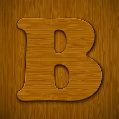simsearch:400-08073944,k - Letter "B". Wooden alphabet. Vector illustration. Stock Photo - Budget Royalty-Free & Subscription, Code: 400-06170626