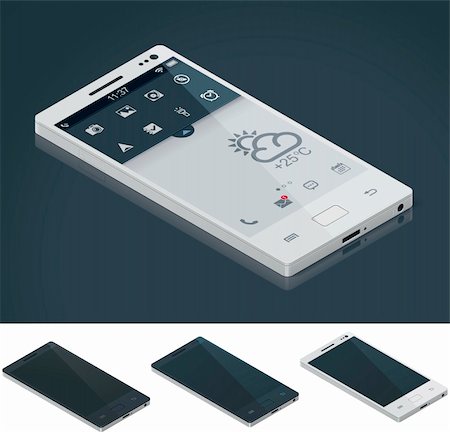 simsearch:400-08978209,k - Detailed isometric smartphone. Can be used as app interface demo background Stock Photo - Budget Royalty-Free & Subscription, Code: 400-06170724