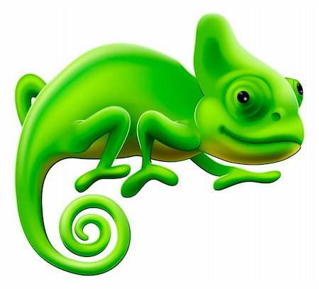 forest cartoon illustration - An illustration of a cute green cartoon chameleon lizard Foto de stock - Super Valor sin royalties y Suscripción, Código: 400-06170757