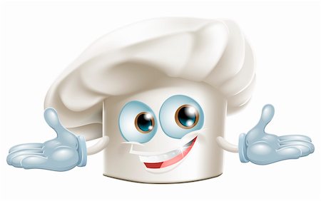 Happy white chef's hat cartoon man smiling Stock Photo - Budget Royalty-Free & Subscription, Code: 400-06170758