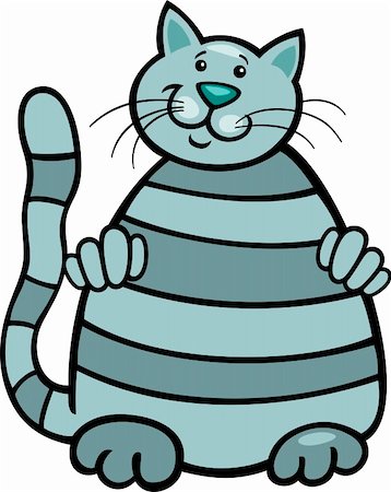 cartoon illustration of cute grey tabby cat Stock Photo - Budget Royalty-Free & Subscription, Code: 400-06170789
