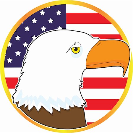 simsearch:400-05294488,k - Resembling a gilded medallion, the image symbolizes American patriotism, with the head of an eagle and the American flag. Foto de stock - Super Valor sin royalties y Suscripción, Código: 400-06170780