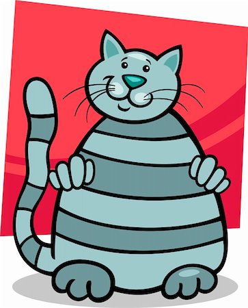 cartoon illustration of cute grey tabby cat Stock Photo - Budget Royalty-Free & Subscription, Code: 400-06170790