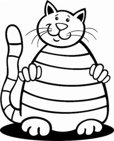 cartoon illustration of tabby cat for coloring book Stock Photo - Budget Royalty-Free & Subscription, Code: 400-06170791