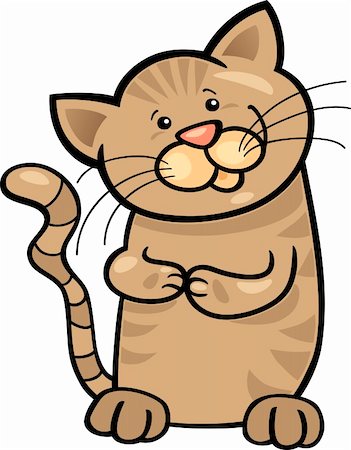 cartoon illustration of cute brown tabby kitten Stock Photo - Budget Royalty-Free & Subscription, Code: 400-06170817