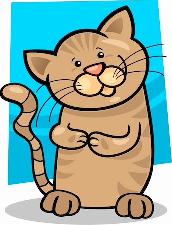 cartoon illustration of cute brown tabby kitten Stock Photo - Budget Royalty-Free & Subscription, Code: 400-06170818