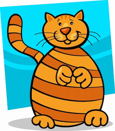 cartoon illustration of cute yellow tabby cat Stock Photo - Budget Royalty-Free & Subscription, Code: 400-06170827