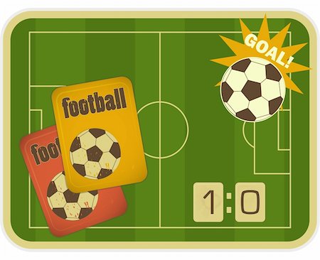 soccer field background - Football card in Retro Style - Vector illustration Stock Photo - Budget Royalty-Free & Subscription, Code: 400-06170860