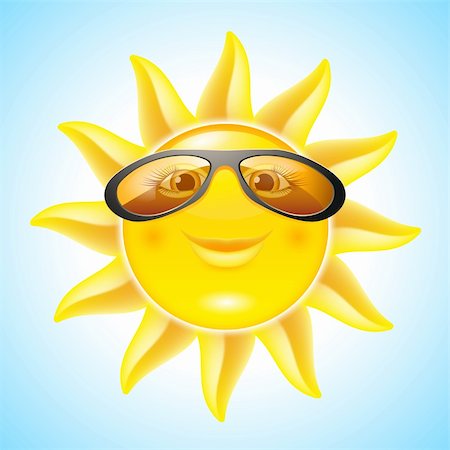 Fun Sun with Sunglasses. Cartoon Character for design Stock Photo - Budget Royalty-Free & Subscription, Code: 400-06171069