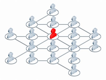 Conceptual illustration of a network of people linked together like the internet or social media network Foto de stock - Super Valor sin royalties y Suscripción, Código: 400-06171143