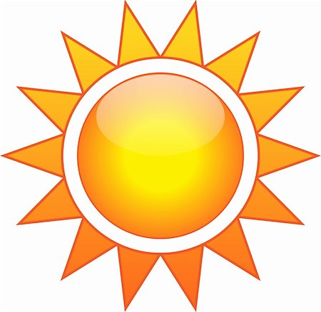 sun designs vector - Vector illustration of the sun isolated on white background Stock Photo - Budget Royalty-Free & Subscription, Code: 400-06171161