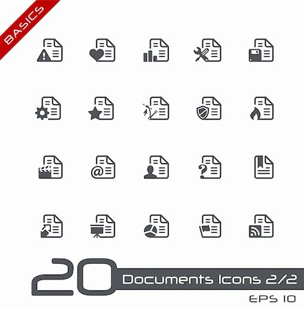 excel - Vector icons set for your web or presentation projects. Stock Photo - Budget Royalty-Free & Subscription, Code: 400-06171182