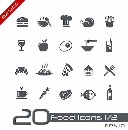 pommes frites - Vector icons set for your web or presentation projects. Photographie de stock - Aubaine LD & Abonnement, Code: 400-06171183