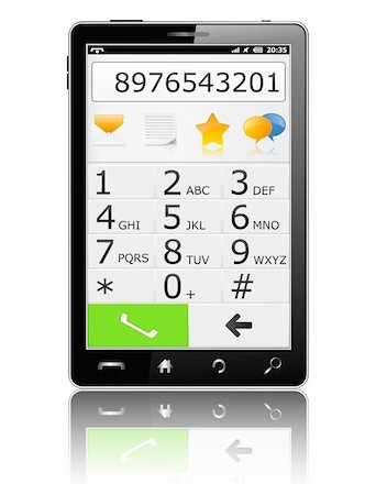 simsearch:400-05918503,k - Modern Mobile Phone with Keyboard, vector eps10 illustration Photographie de stock - Aubaine LD & Abonnement, Code: 400-06171234