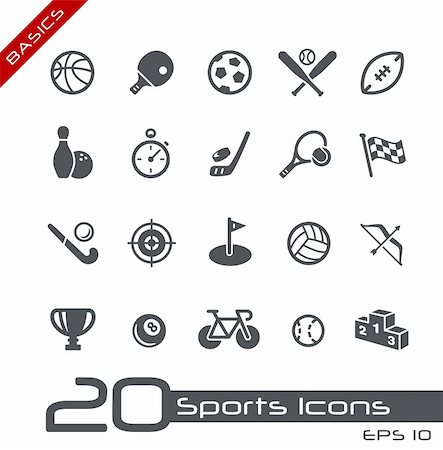 sports and hockey black and white - Vector icons set for your web or presentation projects. Photographie de stock - Aubaine LD & Abonnement, Code: 400-06171240