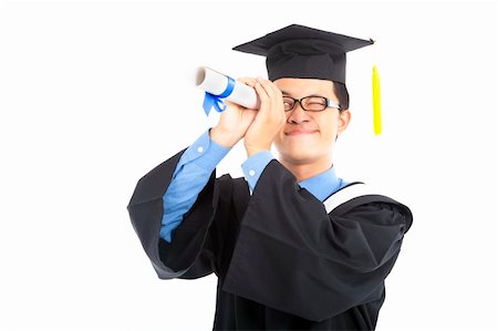 simsearch:400-04705218,k - young graduating student watching by diploma Stockbilder - Microstock & Abonnement, Bildnummer: 400-06171254