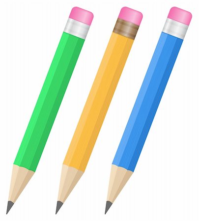 simsearch:400-06388011,k - Wooden pencils with eraser, vector eps10 illustration Stock Photo - Budget Royalty-Free & Subscription, Code: 400-06171269