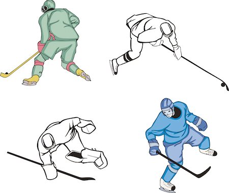 Ice Hockey Players. Vector Set Stock Photo - Budget Royalty-Free & Subscription, Code: 400-06171448