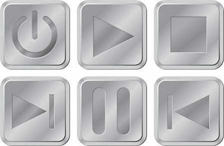 pause button - Aluminium Media Buttons Foto de stock - Super Valor sin royalties y Suscripción, Código: 400-06171569