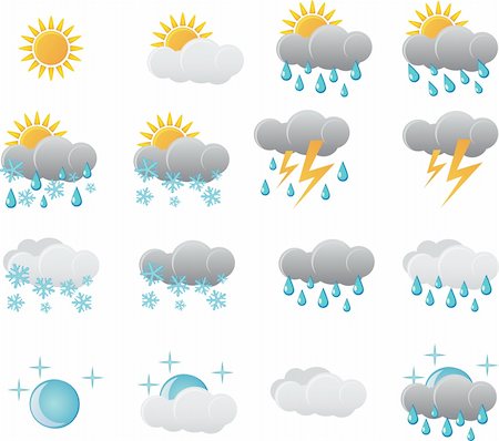 Meteorology Weather Icon Set Stock Photo - Budget Royalty-Free & Subscription, Code: 400-06171571