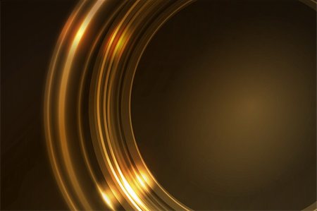 Overlying semitransparent ring segments with light effects form a golden glowing circular frame on dark brown background. Space for your message, eps10. Stock Photo - Budget Royalty-Free & Subscription, Code: 400-06171585