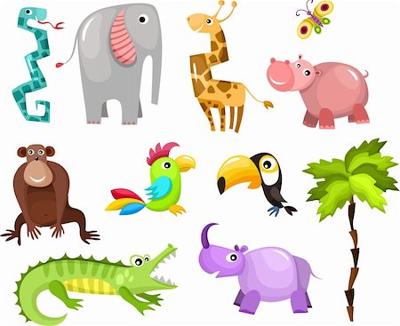 vector illustration of a african animals Stock Photo - Budget Royalty-Free & Subscription, Code: 400-06171710