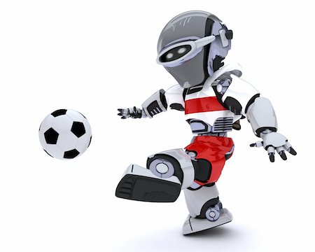 3D render of a Robot playing soccer Foto de stock - Super Valor sin royalties y Suscripción, Código: 400-06171736