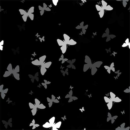 simsearch:400-05385029,k - Seamless background with pattern of butterfly, nature vector illustration. Element for design. Foto de stock - Super Valor sin royalties y Suscripción, Código: 400-06171844