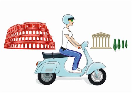 Rome on a scooter Stock Photo - Budget Royalty-Free & Subscription, Code: 400-06171850