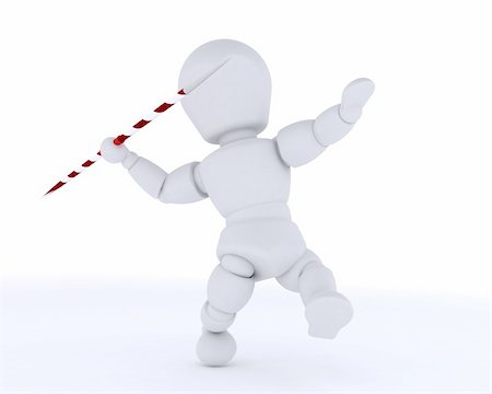 3D render of a man throwing the javelin Foto de stock - Super Valor sin royalties y Suscripción, Código: 400-06171893