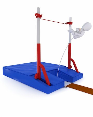 3D render of a man competing in the pole vault Stock Photo - Budget Royalty-Free & Subscription, Code: 400-06171902