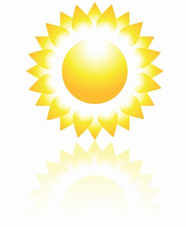 simsearch:400-06069285,k - Yellow burning sun with reflection. Vector illustration Stock Photo - Budget Royalty-Free & Subscription, Code: 400-06171985