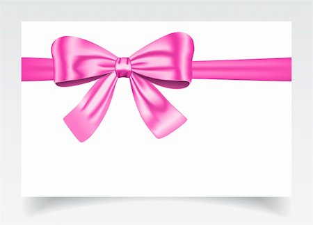 simsearch:400-06199913,k - Nice gift card with pink ribbon and bow. Vector illustration Stock Photo - Budget Royalty-Free & Subscription, Code: 400-06172002