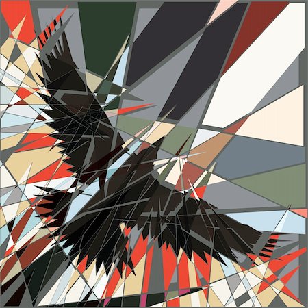 flap - Abstract editable vector shattered design of a bird flying Stock Photo - Budget Royalty-Free & Subscription, Code: 400-06172089