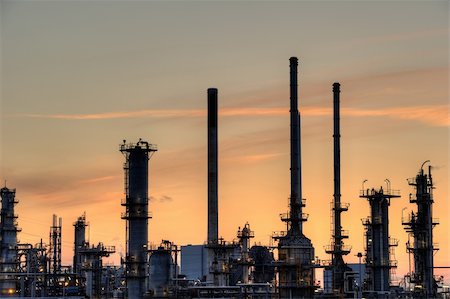 distillation - chimneys Late one evening after sunset Stock Photo - Budget Royalty-Free & Subscription, Code: 400-06172174