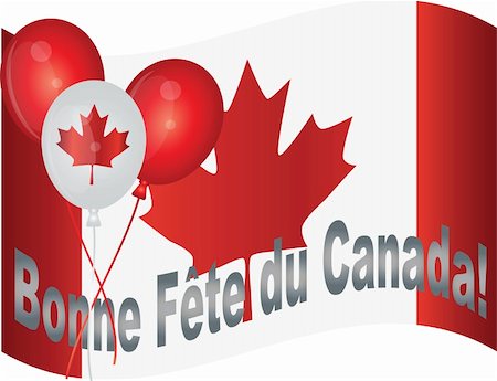 fête - Canadian Flag and Balloons Wishing Happy Canada Day in French Illustration Foto de stock - Super Valor sin royalties y Suscripción, Código: 400-06172310