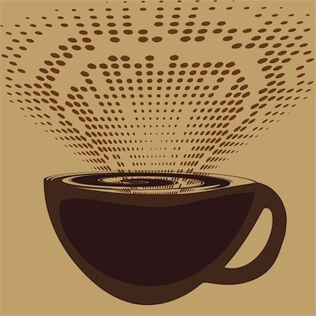 A cup of coffee and aromatic scent vector illustration. Foto de stock - Super Valor sin royalties y Suscripción, Código: 400-06172325
