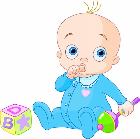 Baby Boy playing with rattle Stock Photo - Budget Royalty-Free & Subscription, Code: 400-06172422