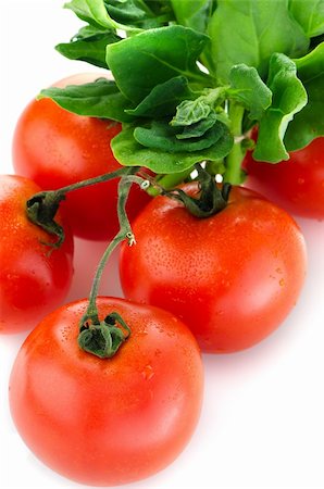 simsearch:693-06020262,k - Red ripe tomato vine isolated on white background. Foto de stock - Super Valor sin royalties y Suscripción, Código: 400-06172687