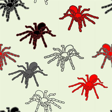 Halloween seamless pattern with black spiders and a web (can be repeated and scaled in any size), vector illustration Stock Photo - Budget Royalty-Free & Subscription, Code: 400-06172775
