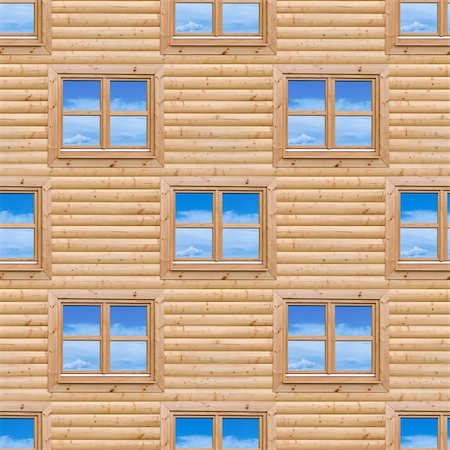 Wooden Cottage Exterior Facade Wall Seamless Pattern Stock Photo - Budget Royalty-Free & Subscription, Code: 400-06172841