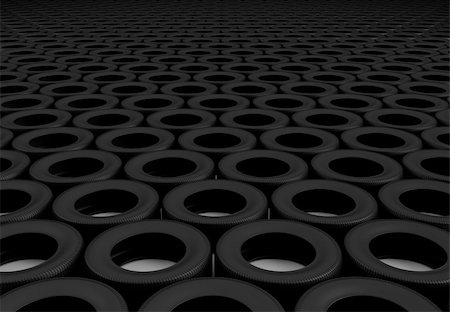 saracin (artist) - Neat rows of tires stretching into the distance Foto de stock - Super Valor sin royalties y Suscripción, Código: 400-06172905