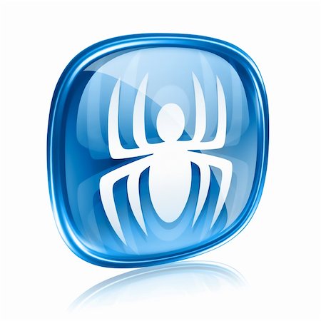 simsearch:400-07628509,k - Virus icon blue glass, isolated on white background. Foto de stock - Royalty-Free Super Valor e Assinatura, Número: 400-06173011