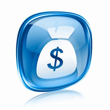 simsearch:400-05350670,k - dollar icon blue glass, isolated on white background. Photographie de stock - Aubaine LD & Abonnement, Code: 400-06173013