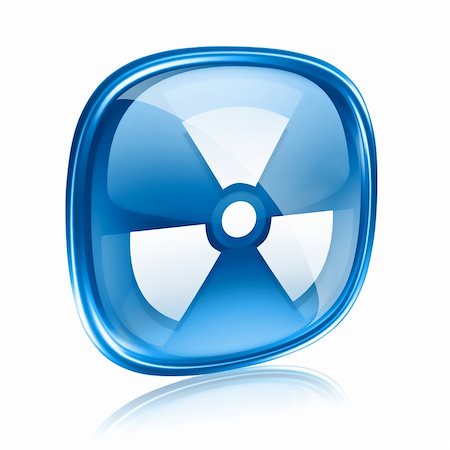 simsearch:400-04339623,k - Radioactive icon blue glass, isolated on white background. Stockbilder - Microstock & Abonnement, Bildnummer: 400-06173033