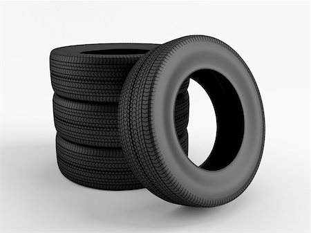 New tires on a white background Stock Photo - Budget Royalty-Free & Subscription, Code: 400-06173044