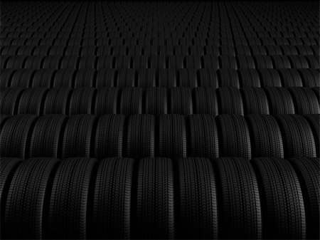 saracin (artist) - Neat rows of tires stretching into the distance Foto de stock - Super Valor sin royalties y Suscripción, Código: 400-06173077